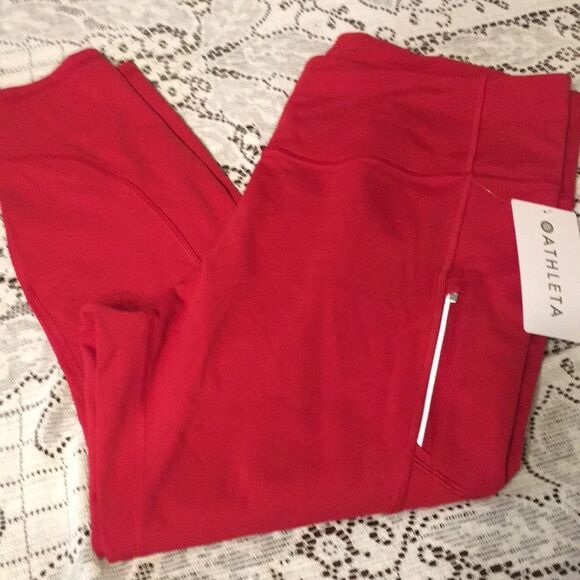 Athleta Red leggings/joggers - Picture 1 of 14